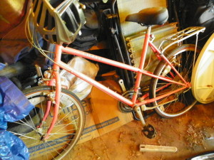 My pink Schwinn. It hasn't left the garage since I got it back from Washington Island. It's not a lightweight bike and that crossbar is what fell squarely onto my right arm when I was loading it onto the car carrier. By the looks of it now, you can tell it's not going anywhere soon. Kind of sad. I put a lot of miles on that bike both in Wisconsin and in South Dakota.